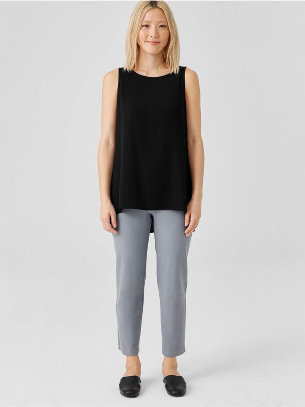 NWOT Eileen Fisher Women’s Washable Stretch Crepe Tapered Pants Size 3X in Steel